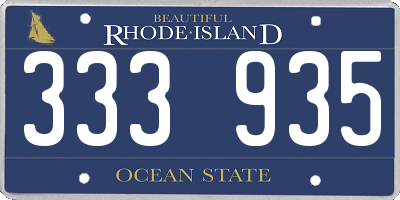 RI license plate 333935