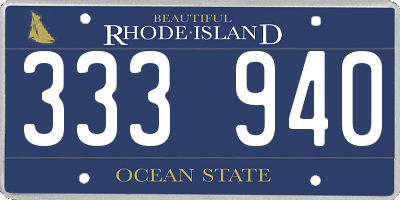 RI license plate 333940