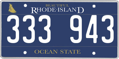 RI license plate 333943