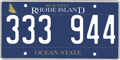 RI license plate 333944