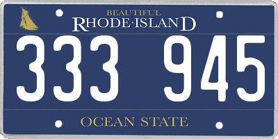 RI license plate 333945