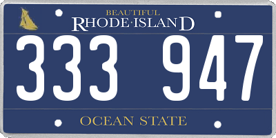RI license plate 333947