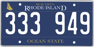 RI license plate 333949