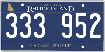 RI license plate 333952