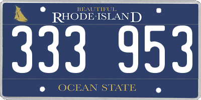 RI license plate 333953