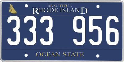 RI license plate 333956
