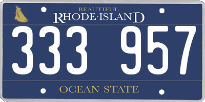 RI license plate 333957