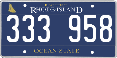 RI license plate 333958
