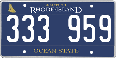 RI license plate 333959