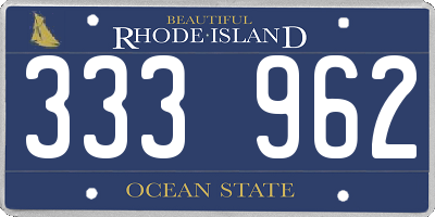 RI license plate 333962