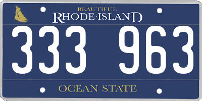 RI license plate 333963
