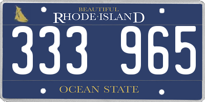 RI license plate 333965
