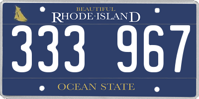 RI license plate 333967