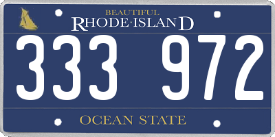 RI license plate 333972
