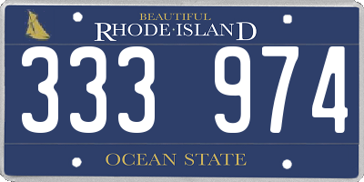 RI license plate 333974