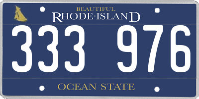 RI license plate 333976