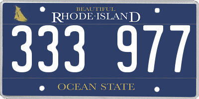 RI license plate 333977