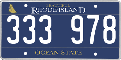 RI license plate 333978