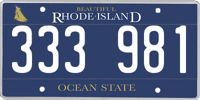 RI license plate 333981