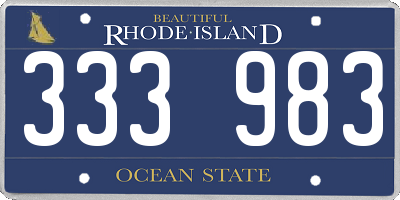RI license plate 333983