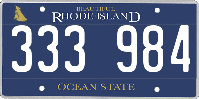 RI license plate 333984