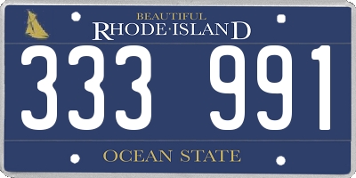RI license plate 333991