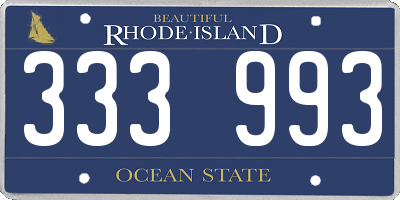RI license plate 333993