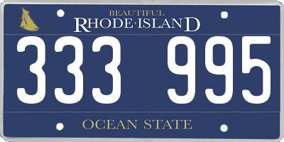 RI license plate 333995
