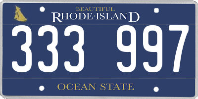 RI license plate 333997