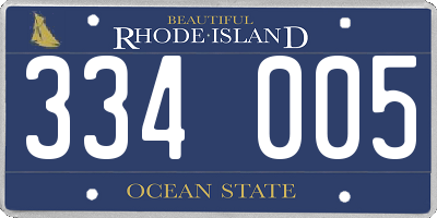 RI license plate 334005