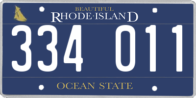 RI license plate 334011