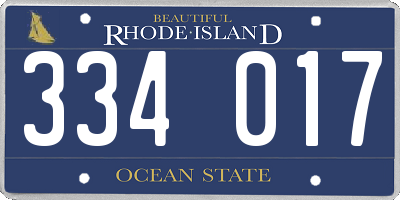 RI license plate 334017