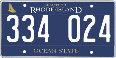 RI license plate 334024