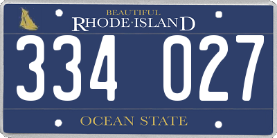 RI license plate 334027