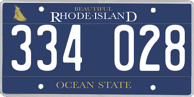 RI license plate 334028