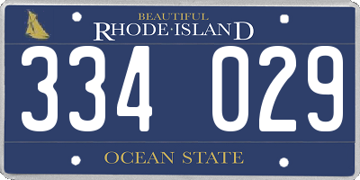 RI license plate 334029