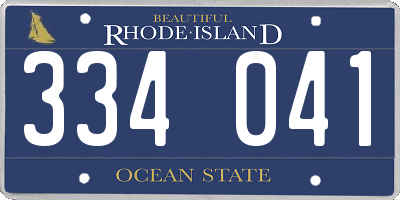 RI license plate 334041