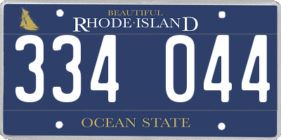 RI license plate 334044