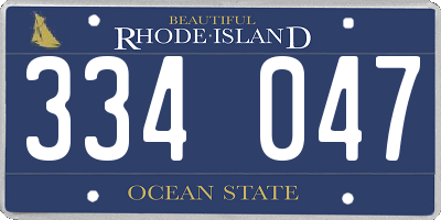 RI license plate 334047