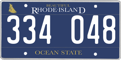RI license plate 334048