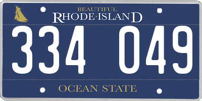 RI license plate 334049