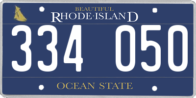 RI license plate 334050