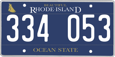 RI license plate 334053