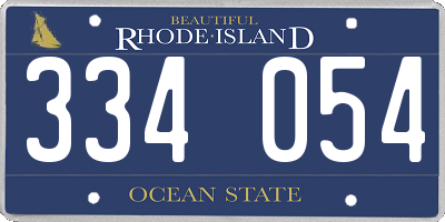 RI license plate 334054