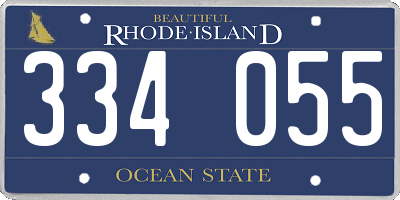 RI license plate 334055