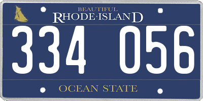 RI license plate 334056