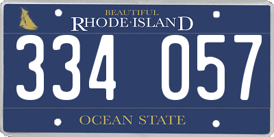 RI license plate 334057