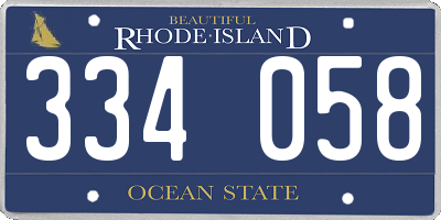 RI license plate 334058