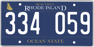 RI license plate 334059