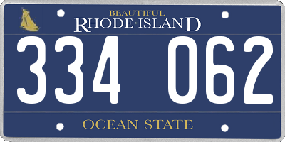 RI license plate 334062